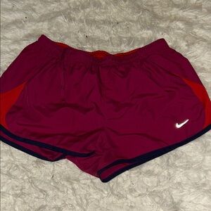 Nike Women's Magenta and Red Athletic Shorts